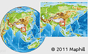 Physical Location Map of Weishan, highlighted parent region, within the entire country