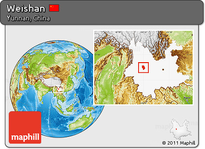 Physical Location Map of Weishan, highlighted parent region