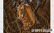 Physical Map of Weishan, darken
