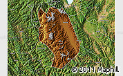 Physical Map of Weishan, satellite outside