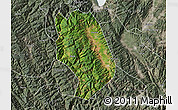 Satellite Map of Weishan, semi-desaturated