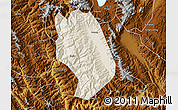 Shaded Relief Map of Weishan, physical outside