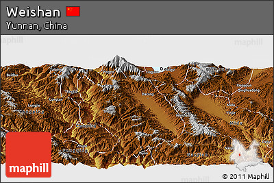 Physical Panoramic Map of Weishan