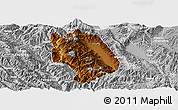 Physical Panoramic Map of Weishan, lighten, desaturated