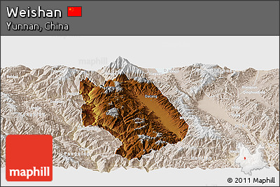 Physical Panoramic Map of Weishan, lighten