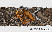 Physical Panoramic Map of Weishan, semi-desaturated