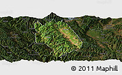 Satellite Panoramic Map of Weishan, darken