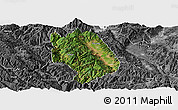 Satellite Panoramic Map of Weishan, desaturated