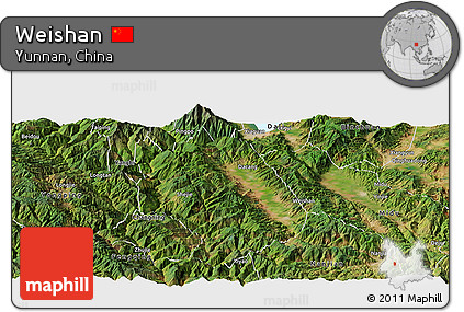 Satellite Panoramic Map of Weishan