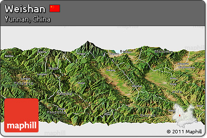 Satellite Panoramic Map of Weishan