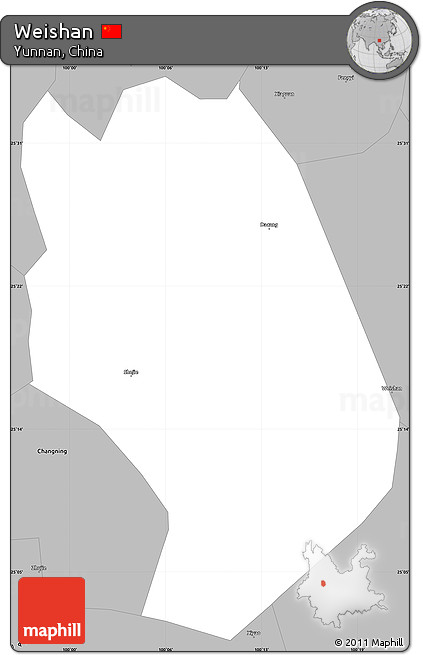 Gray Simple Map of Weishan