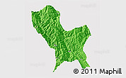 Political 3D Map of Weixin, cropped outside