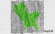 Political 3D Map of Weixin, lighten, desaturated
