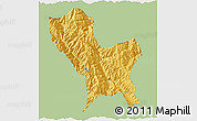 Savanna Style 3D Map of Weixin, single color outside