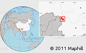 Gray Location Map of Weixin, highlighted country