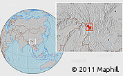 Gray Location Map of Weixin, hill shading