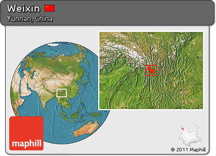 Satellite Location Map of Weixin