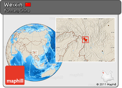 Shaded Relief Location Map of Weixin
