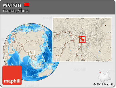 Shaded Relief Location Map of Weixin