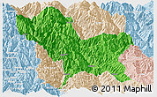 Political Panoramic Map of Weixin, lighten