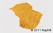Political 3D Map of Wuenshan, cropped outside