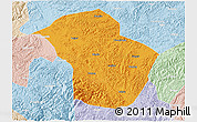 Political 3D Map of Wuenshan, lighten