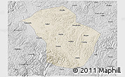 Shaded Relief 3D Map of Wuenshan, desaturated
