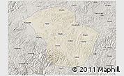 Shaded Relief 3D Map of Wuenshan, semi-desaturated