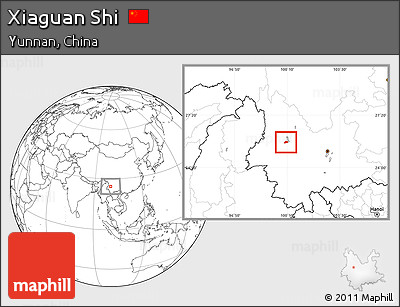 Blank Location Map of Xiaguan Shi