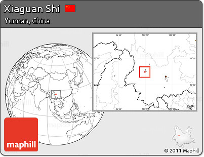 Blank Location Map of Xiaguan Shi