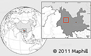 Blank Location Map of Xiaguan Shi, highlighted country, highlighted parent region