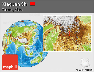 Physical Location Map of Xiaguan Shi