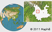 Satellite Location Map of Xiaguan Shi, highlighted parent region