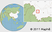 Savanna Style Location Map of Xiaguan Shi, highlighted country
