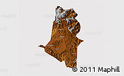 Physical 3D Map of Xiangyun, cropped outside