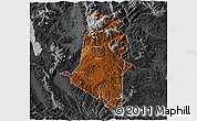 Physical 3D Map of Xiangyun, darken, desaturated