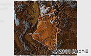 Physical 3D Map of Xiangyun, darken