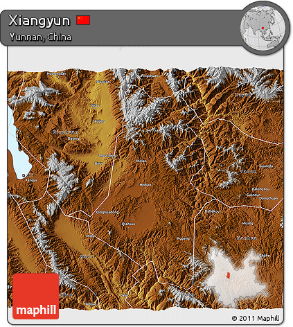 Physical 3D Map of Xiangyun