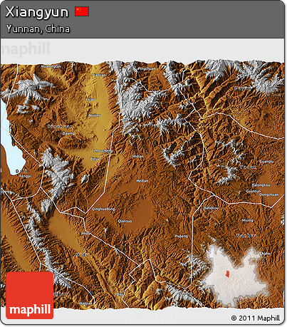 Physical 3D Map of Xiangyun