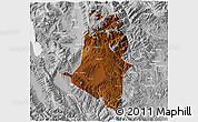 Physical 3D Map of Xiangyun, lighten, desaturated
