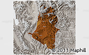 Physical 3D Map of Xiangyun, lighten, semi-desaturated