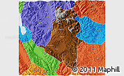 Physical 3D Map of Xiangyun, political outside