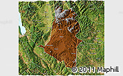 Physical 3D Map of Xiangyun, satellite outside