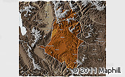 Physical 3D Map of Xiangyun, semi-desaturated