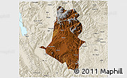 Physical 3D Map of Xiangyun, shaded relief outside