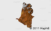 Physical 3D Map of Xiangyun, single color outside