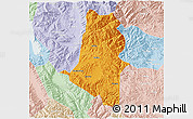 Political 3D Map of Xiangyun, lighten
