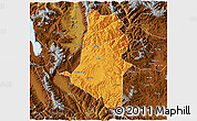 Political 3D Map of Xiangyun, physical outside