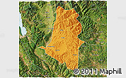 Political 3D Map of Xiangyun, satellite outside