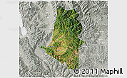 Satellite 3D Map of Xiangyun, lighten, semi-desaturated